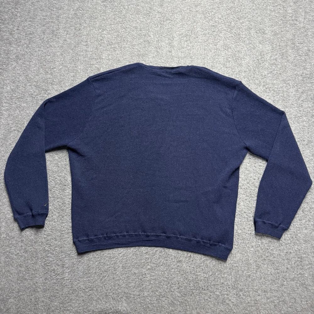 1842 Collection Wool & Alpaca Blend V-Neck Sweater Men's XL Navy Blue Peru - Picture 4 of 6